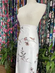 Online Shop Hot Sale smooth and soft bubble satin fabric print in morning glory