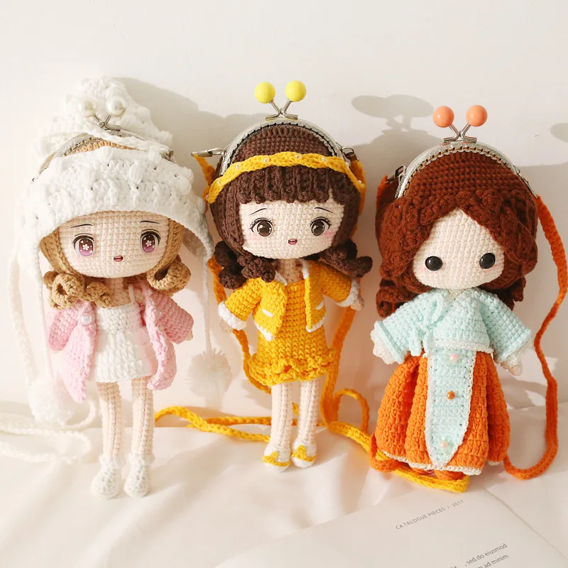 Crochet crossbody bag amigurumi princess wallet crochet princess purse bag crochet princess amigurumi handmade doll coin bag