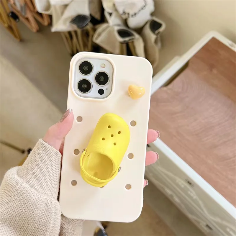 New Style Diy Waterproof Silicone Cell Phone Case With Holes Diy Phone Case 11 12 13 Pro Max Hold Charms