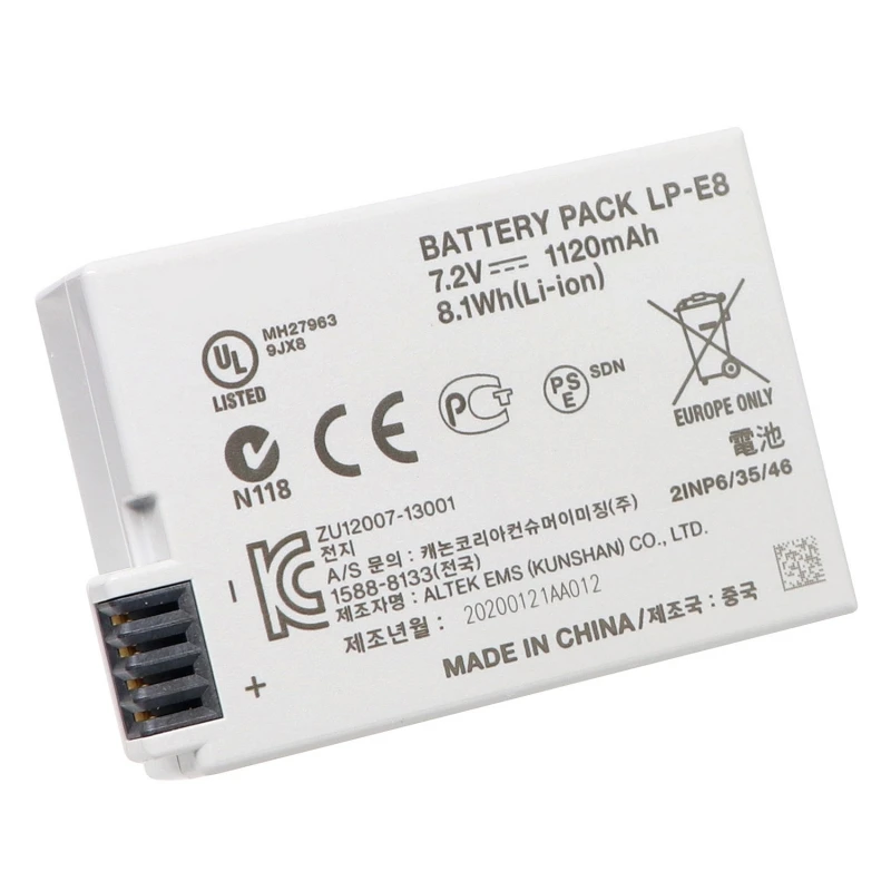 1120mAh  Camera Battery LP-E8 Camera Li-Ion Battery For Canon LP-E5 1080mAh Camera battery