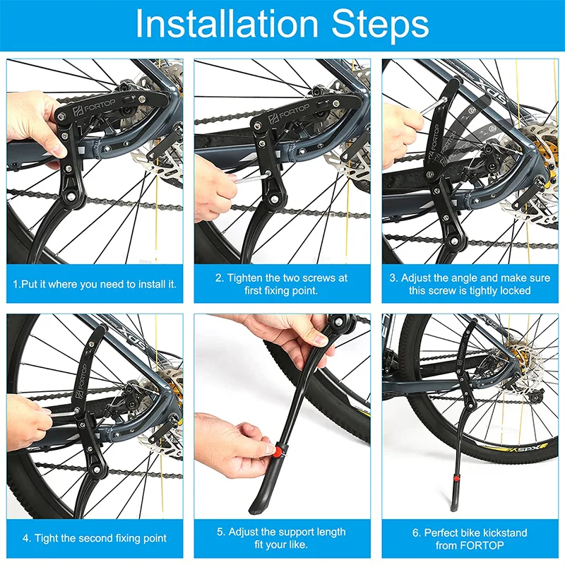 MTB Road Bicycle Kickstand Universal Adjustable Aluminum alloy kickstand for adult bike Foot Brace Parking Rack Bike
