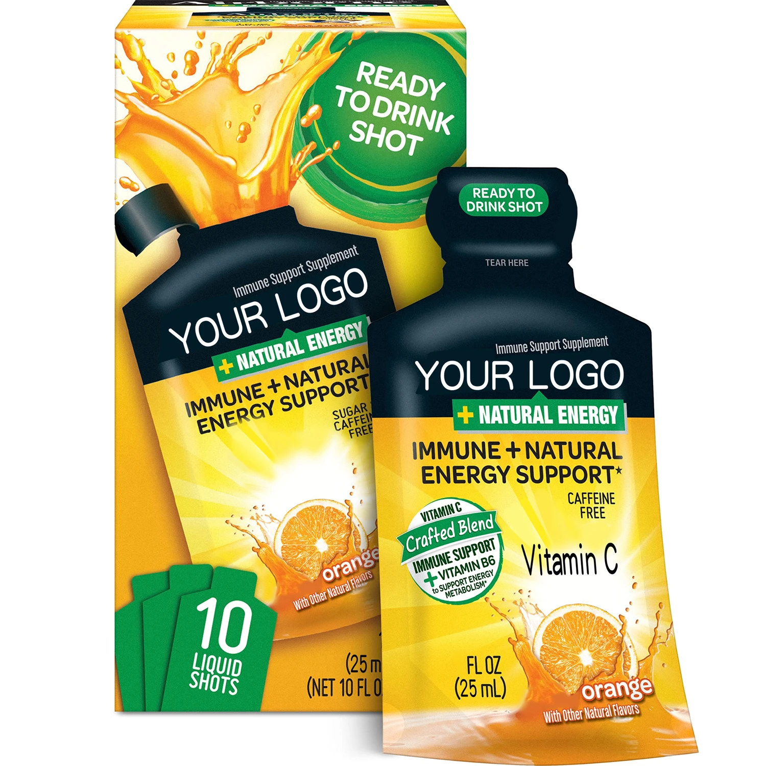 OEM Private Label Vitamin C 500mg affeine Free Sugar Free Immune Support Supplement Vitamin C drink energy drink