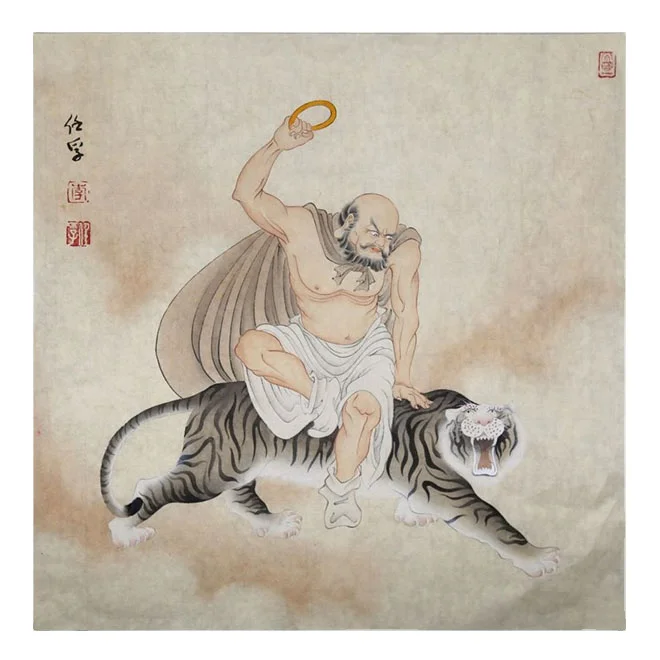 Arhat Scroll Vintage Ink Figure Buddha Traditional Chinese Painting Original Decorative Painting