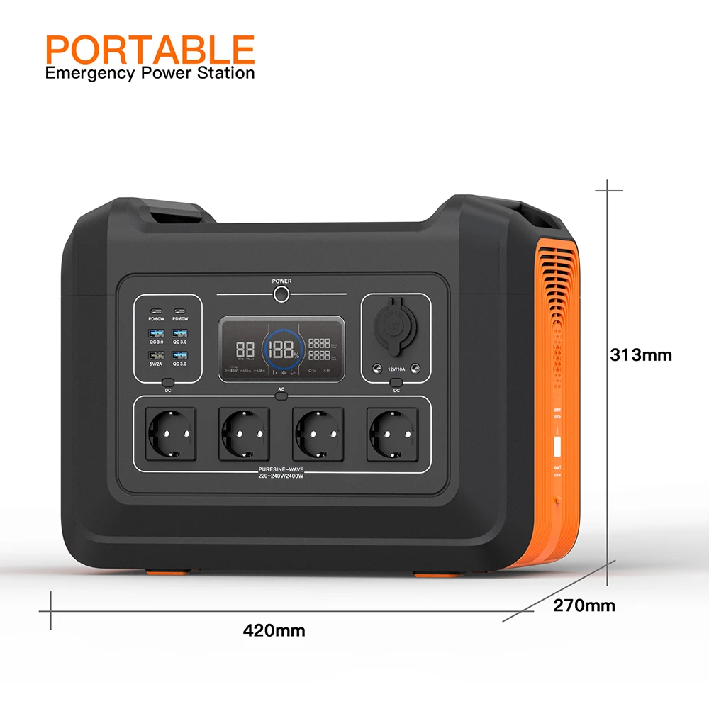 Souop 2400W Powerstation LiFePO4 солнечный генератор 230V штепсельная вилка европейского стандарта портативная электростанция для аварийной