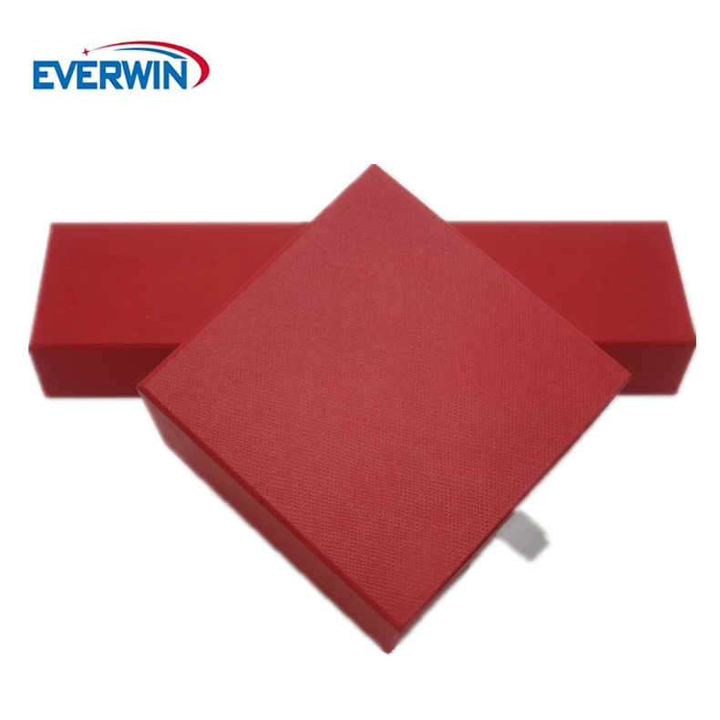 Luxury High-end  Handmade Customized Logo Drawer Cardboard Paper Light Red Jewelry Gift  Box