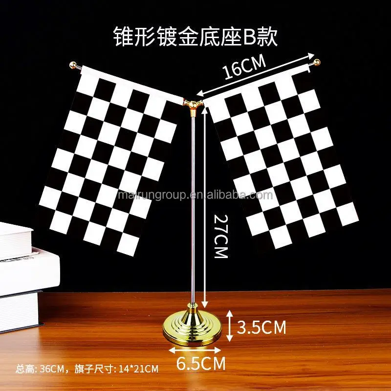 Checkered Flag Hand Signal Flags Black and White Chequered Racing Flag