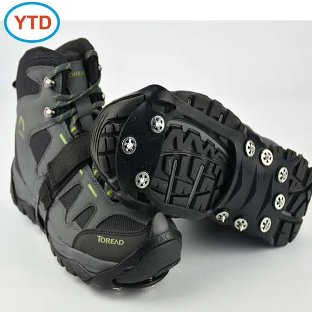 Shoes Ice Spike Sole Grip Sole Safety 6-Stud Ice Claw Snow Plastic Shoe Cover With Red Running Shoes Spikes