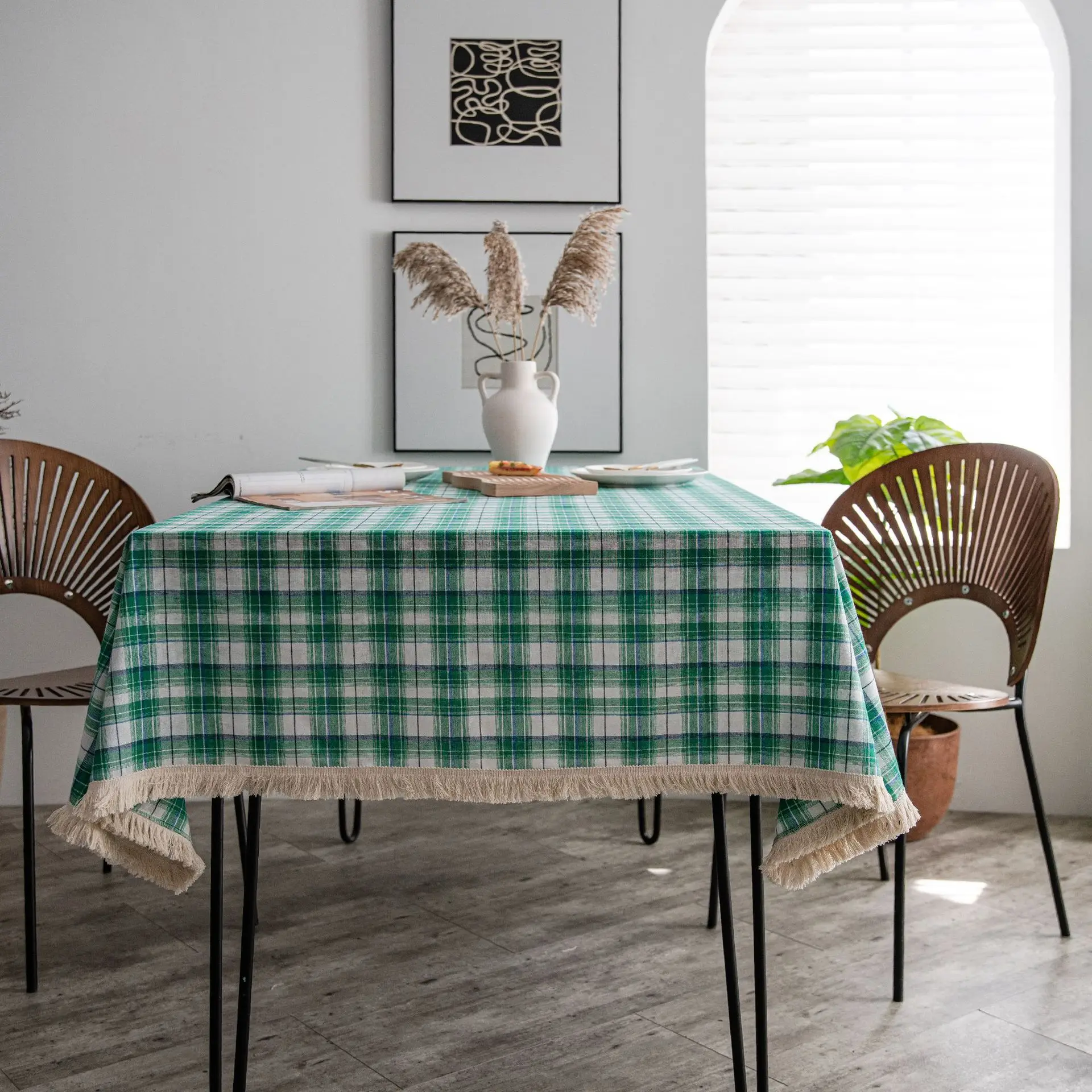 Four color optional American yarn dyed Plaid printing table cloth