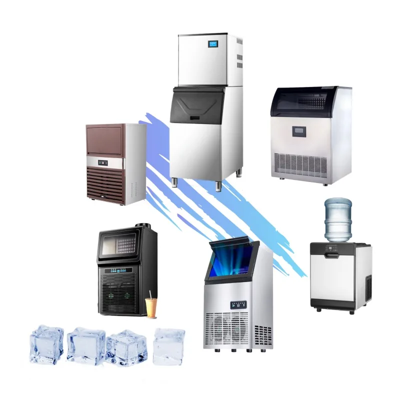 6-Commercial Freestanding Ice Maker Machine 80kg/90kg/100kg Cube Ice for Restaurant Bar Refrigeration Equipment