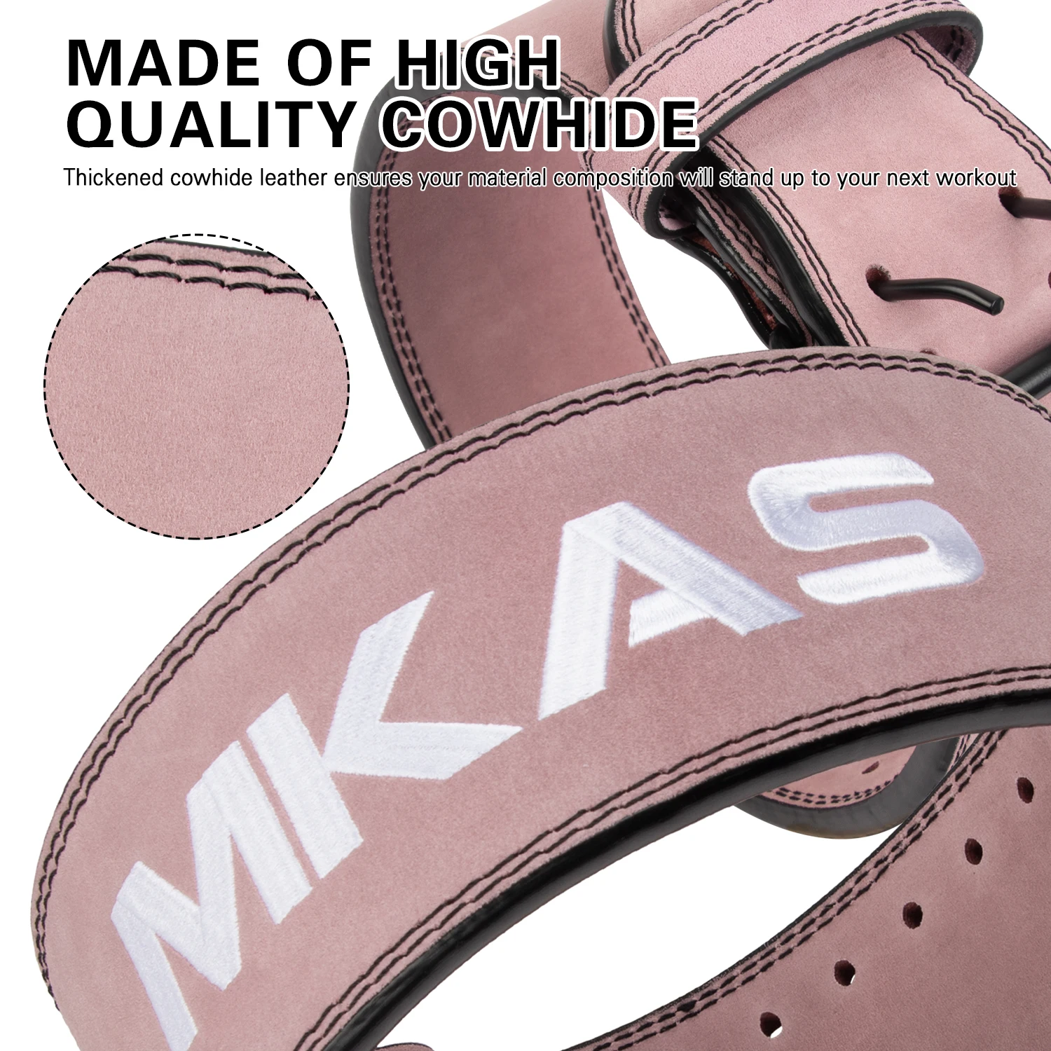 MKAS Custom Durable Top Grain Cow Hide Leather Weightlifting Belt Powerlifting Cowhide Weightlifting Belts