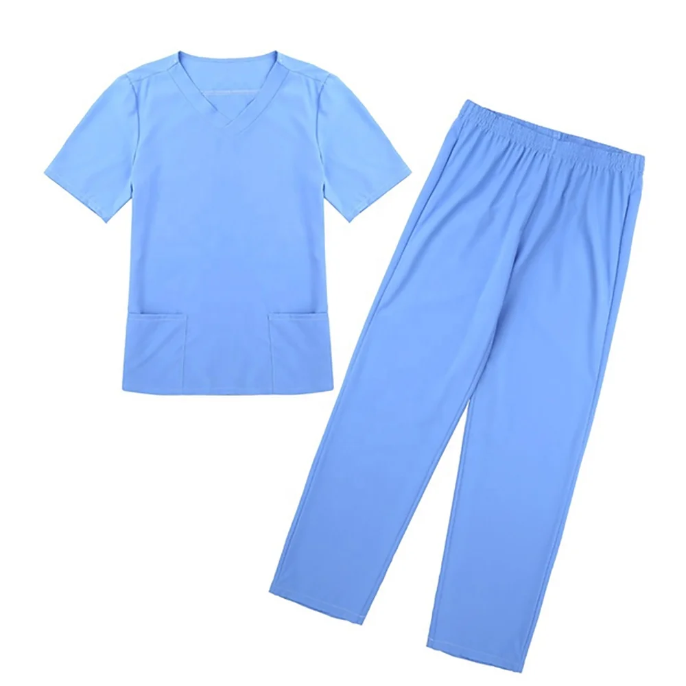 2023 Latest Embroidery Medical Uniforms Nursing Uniforms New Design Stretchy Soft Short Sleeve Customized Hospital Nurse Scrubs