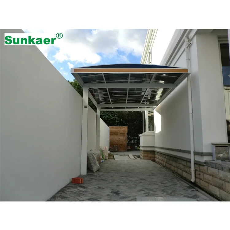 Top Sale Of 2024 Heat Isolation Outdoor car parking shed aluminum carport canopy polycarbonate car shed single car shelter
