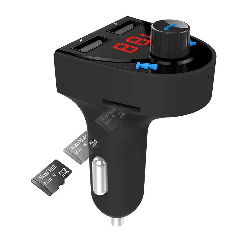 Dual USB3.1a Quick charge HK201 CAR FM transmitter TF card MP3 player wireless charger