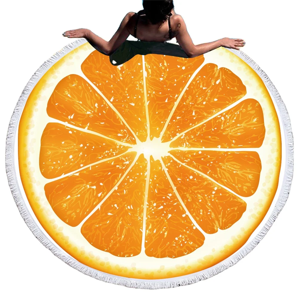 60 Inches Personalized Fruit Design Multi Purpose Blanket Swim Pool Cover Baby Playing Sunbathing Swimming Beach Towel