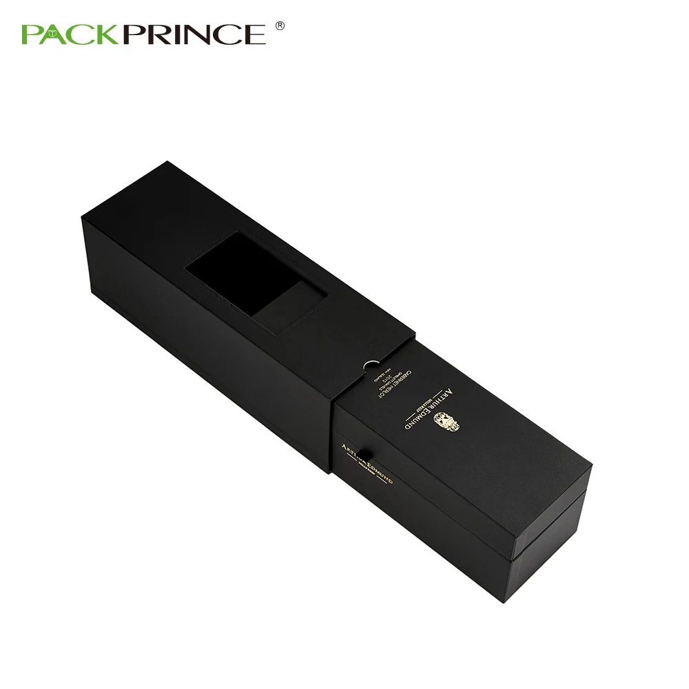 High-end Leather Material Chipboard Gift Box Champagne Sparkling Wine Package Boxes Flocking Eva Tray Protective