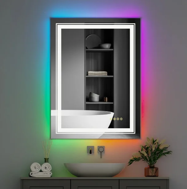 Bath room Cabinet Set Vanity home or hotel bathroom vanity with led light makeup mirror basin bathroom vanities lighting