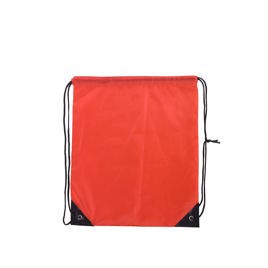 Factory Wholesale Custom Logo Black 210D Polyester Drawstring Bag Outdoor Lightweight foldable backpack