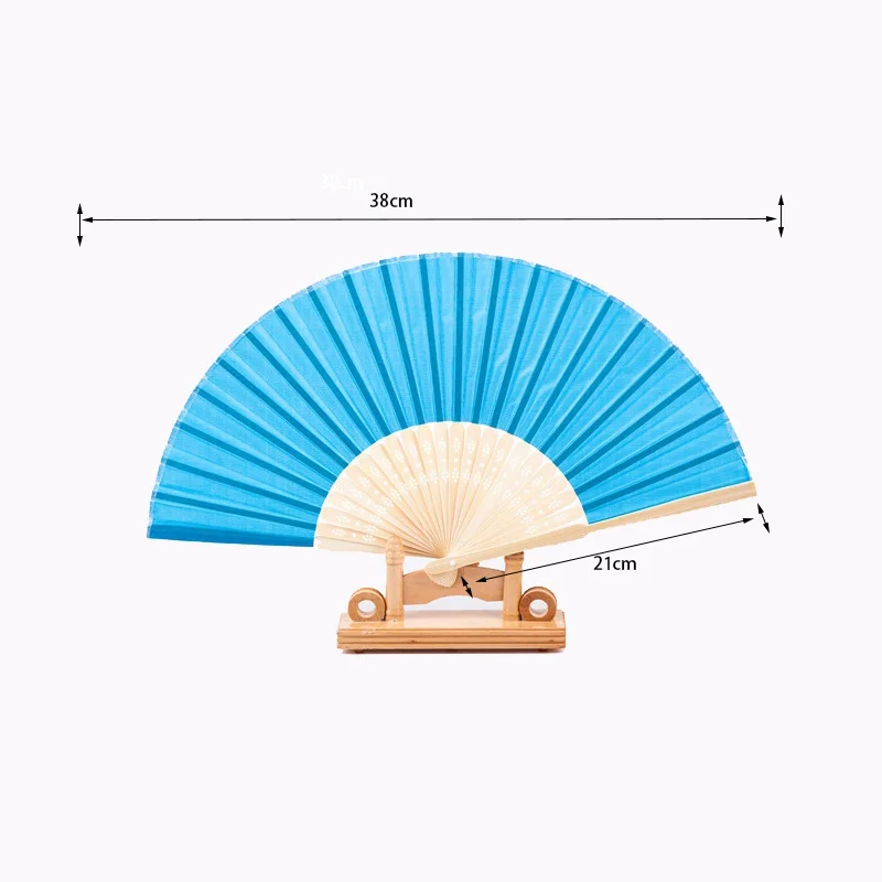 Hot sale custom logo foldable fabric bamboo hand fan