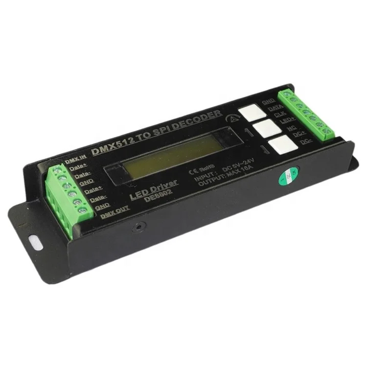 DMX512 Available Standalone 26 Modes 170 Pixel RGB Lighting DE8802 SPI strip controller