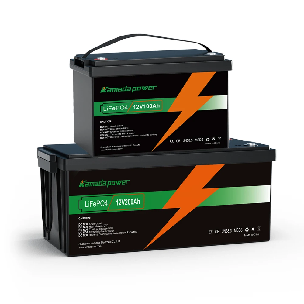 KMD 12v 100ah lithium iron phosphate battery 200ah lifepo4 akku deep cycles lithium battery pack