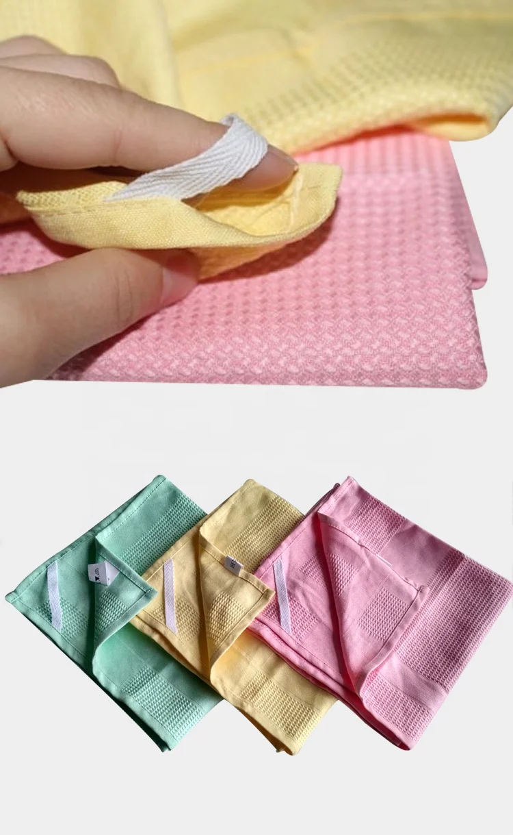3Pk Super Absorbent  Microfiber Scrubber Cloths 42X68Cm  40X60Cm Waffle Tea Towel For Walmart