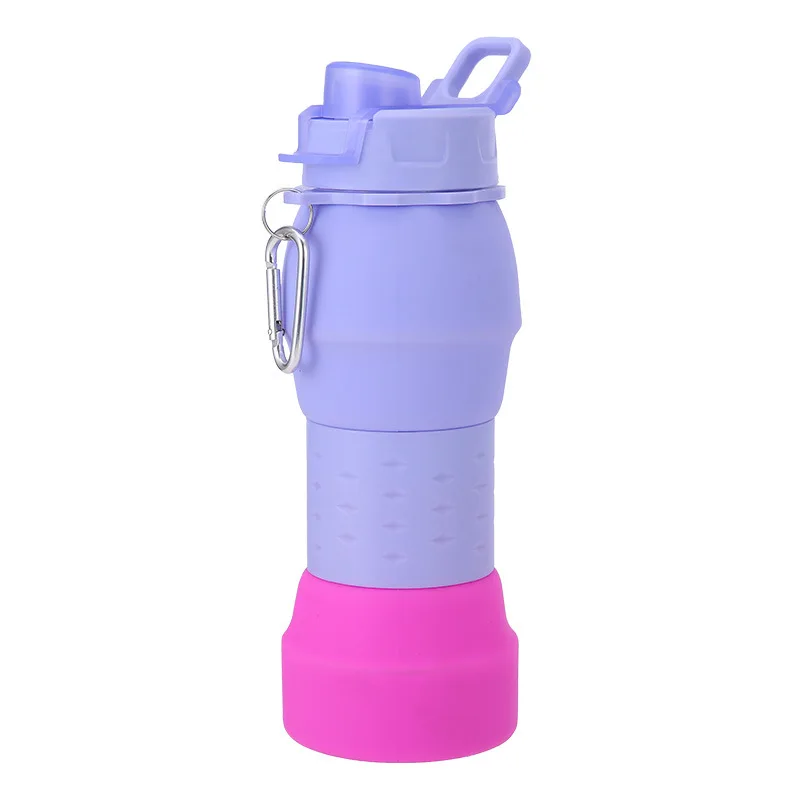 Factory Top Seller Retractable Foldable Soft Bottle Outdoor Heat-resistant 600ml Food Grade Silicone Telescopic Folding Cup
