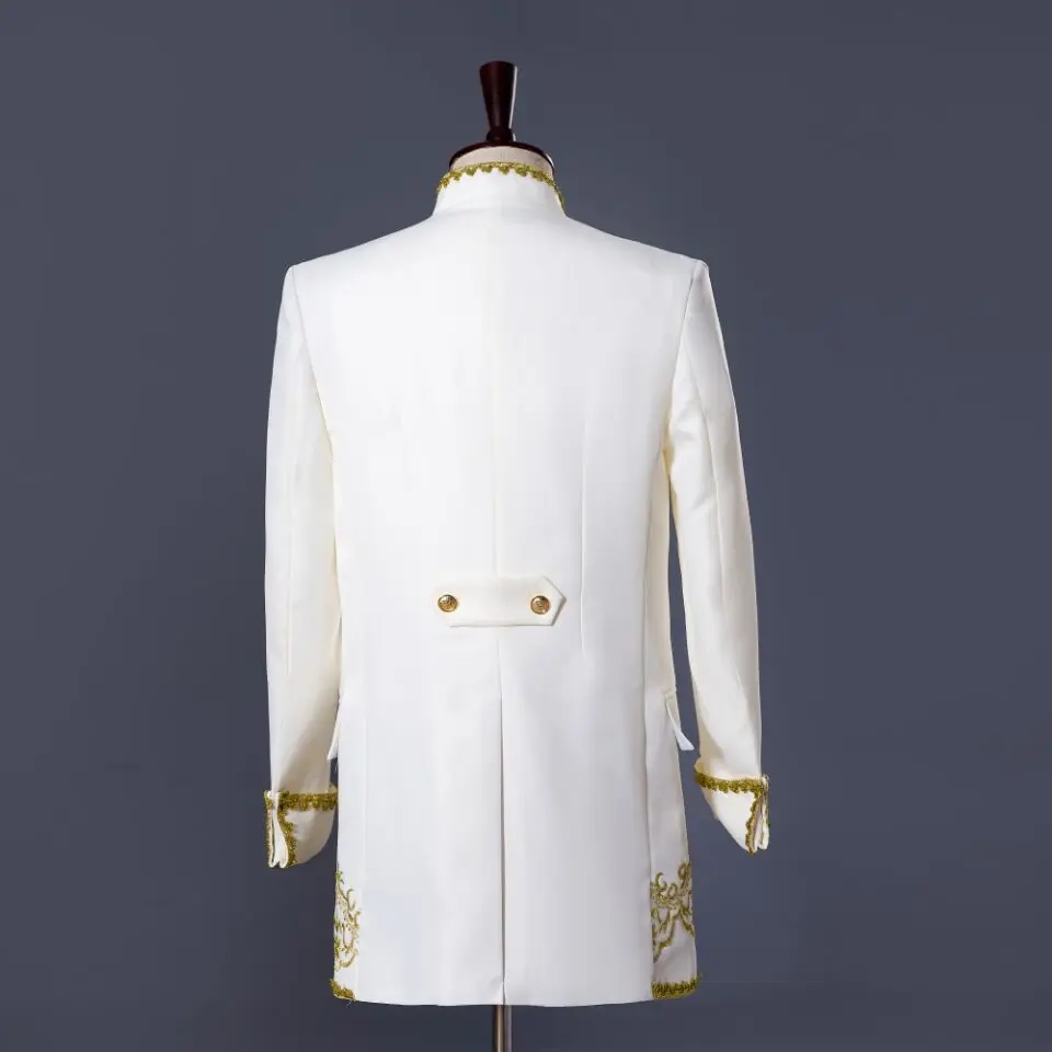 New Suits 3 Piece Dress Men Tuxedos Retro Luxury Wedding Thobe Blazer+Vest+Pants Prom Blazer Jacket Man