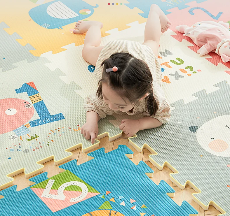 UD Shining Baby Mat 6pcs Play Carpet 58x58x2cm Baby Mattress PE Foam Puzzle Mat Floor Carpet Rug for Kids Climbing Pads