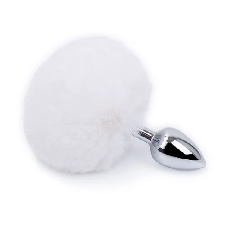 Adult Sex Toys Hair Ball Rabbit Tail Anal Plug Feather Pull Beads Metal Stainless Steel Anal Plug Unisex Backcourt Flirt Toys