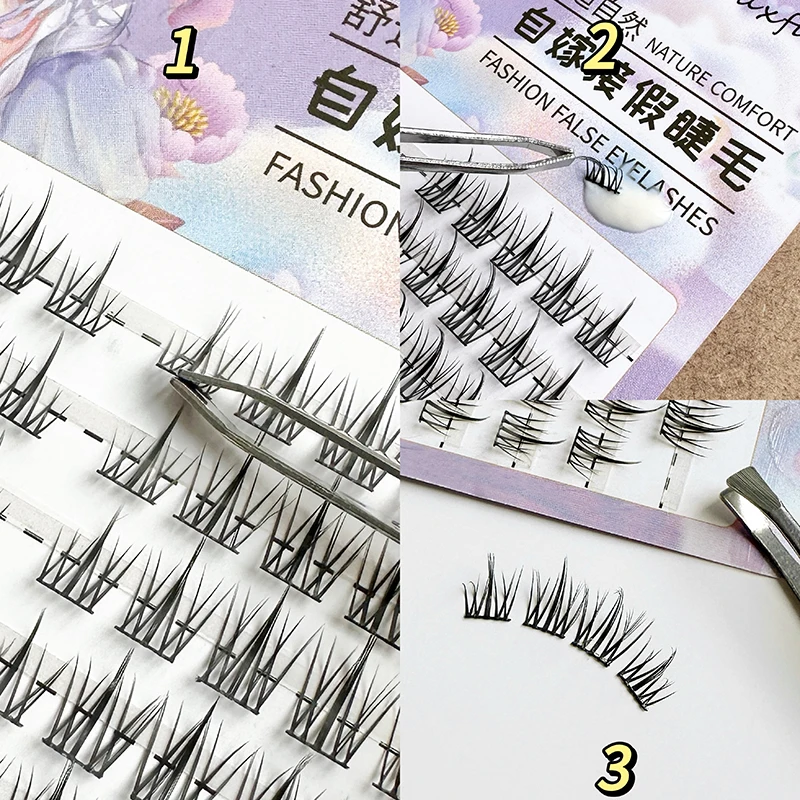 Manga Lashes Individual Cluster Eyelashes Quick DIY Eyelash Extensions KIT Cosplay Lashes Natural Feather Synthetic Hair 1 Pcs