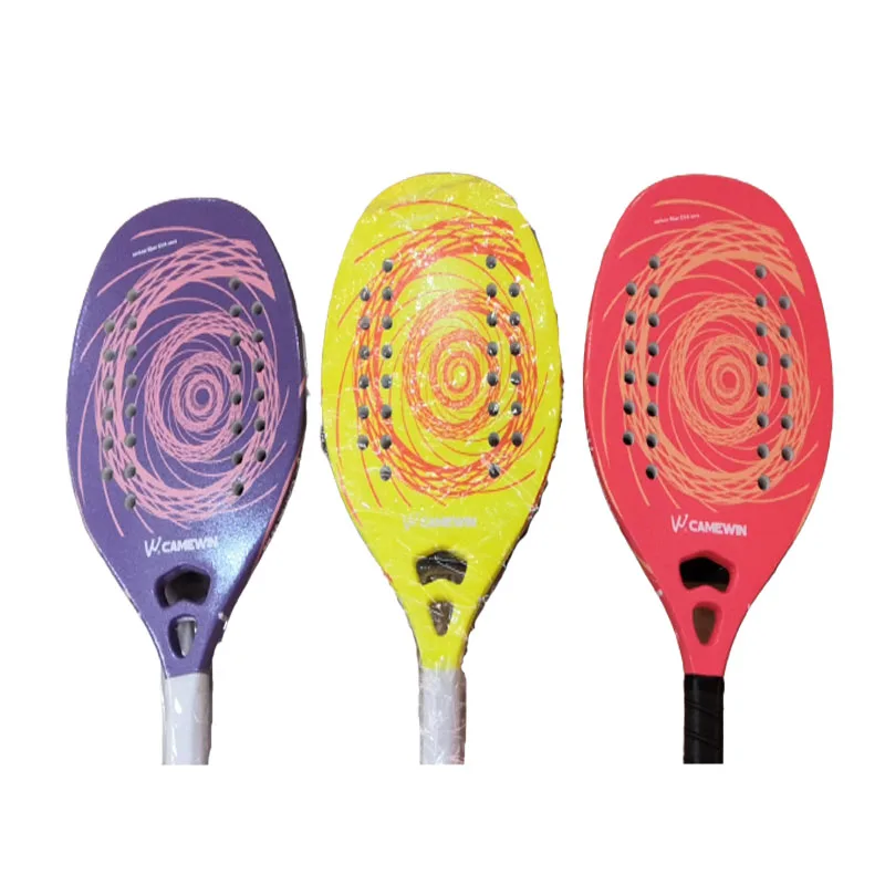 Promotional OEM Classic Design carbon fibre Beach Tennis Racket Paddle Ball Game Set