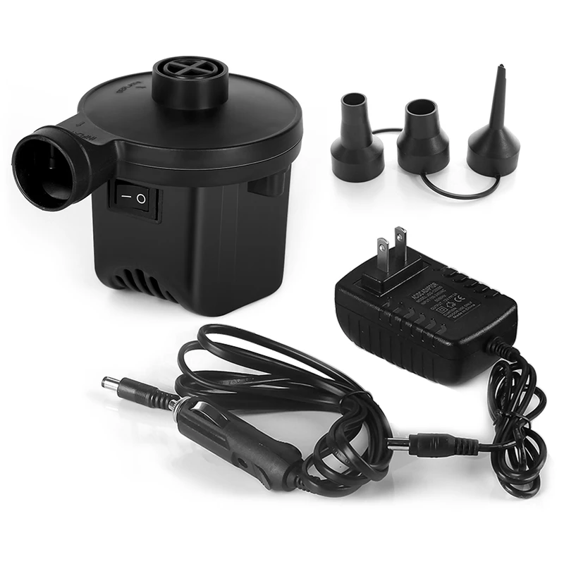 Electric Air Pump American Specifications Air Mattress Pump Portable Quick Fill With 3 Nozzles For Pool Raft Bed Boat