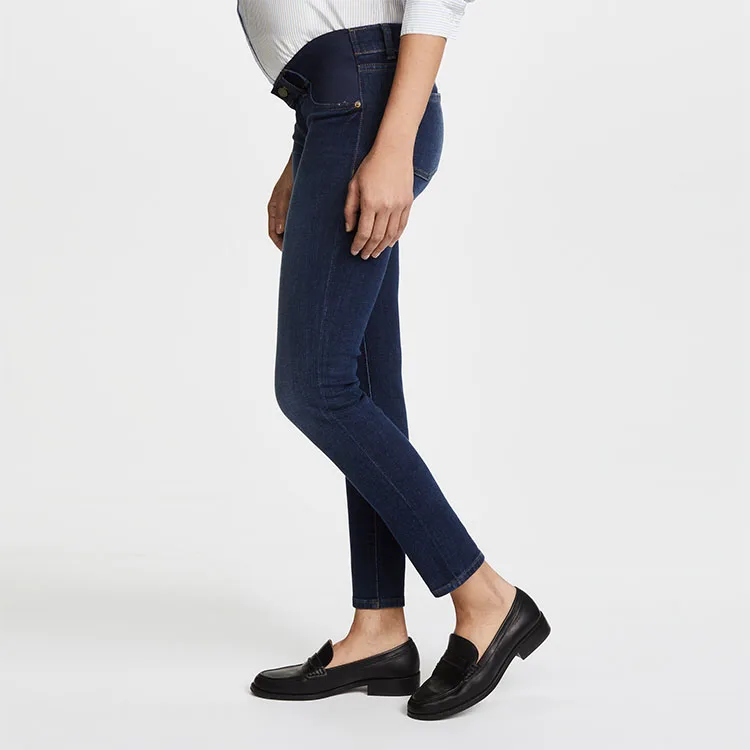 
High quality side panel maternity denim jeans for pregnant women 