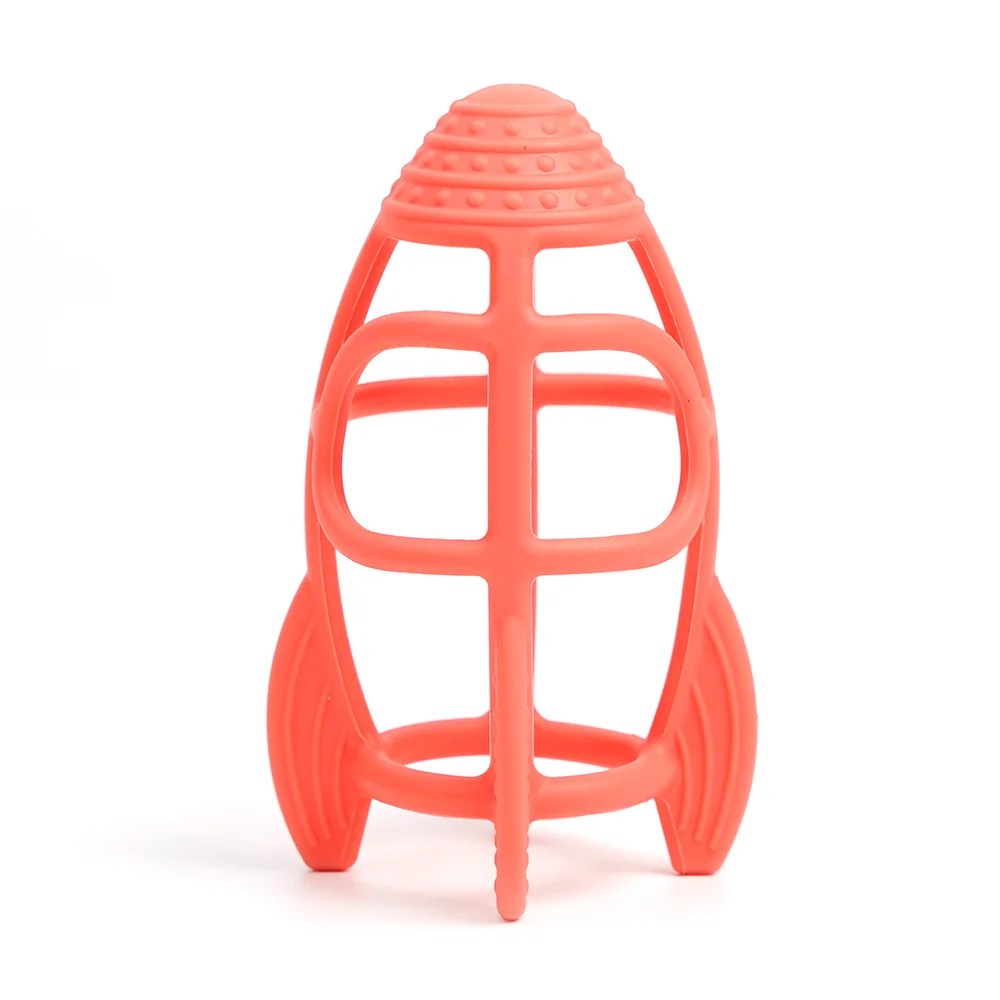 Hot Sale High Quality Silicone Rocket Model Food Grade Silicone Teether BPA Free Baby Teething Toy