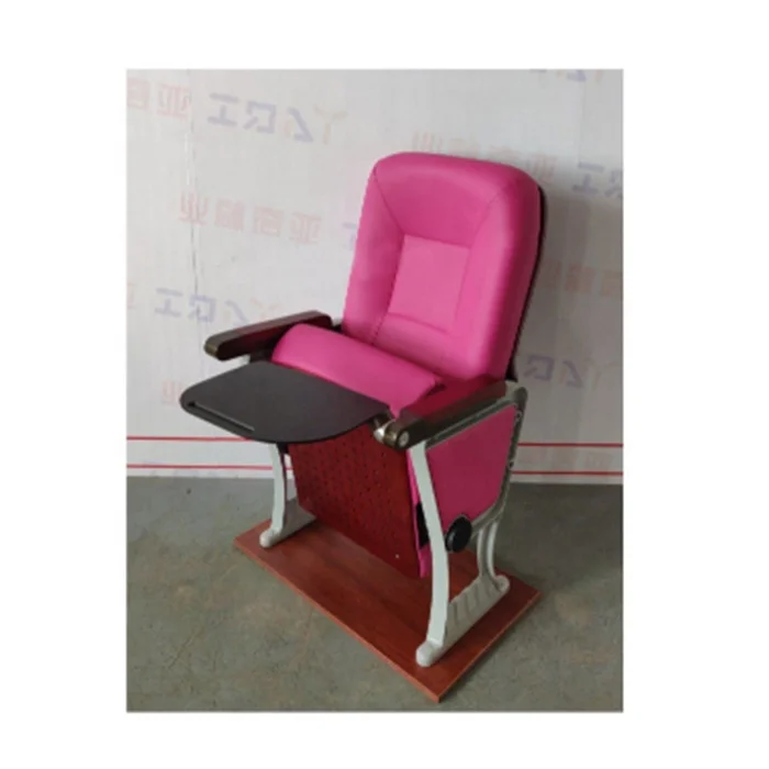 China Supplier Hot Popular Cinema leather Lecture Hall Fabric Auditorium Church Chairs with writing pad theater seat YA-L306