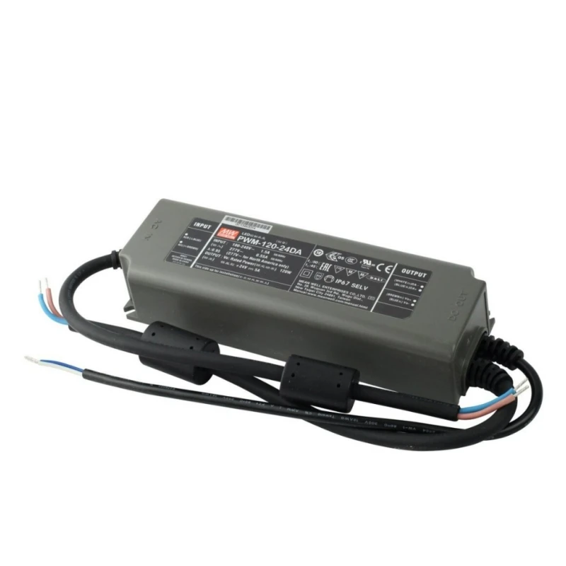 Натуральная Meanwell PWM-120-24DA2 24 В 120 Вт светодиодный постоянный источник питания IP67 водонепроницаемый светодиодный драйвер