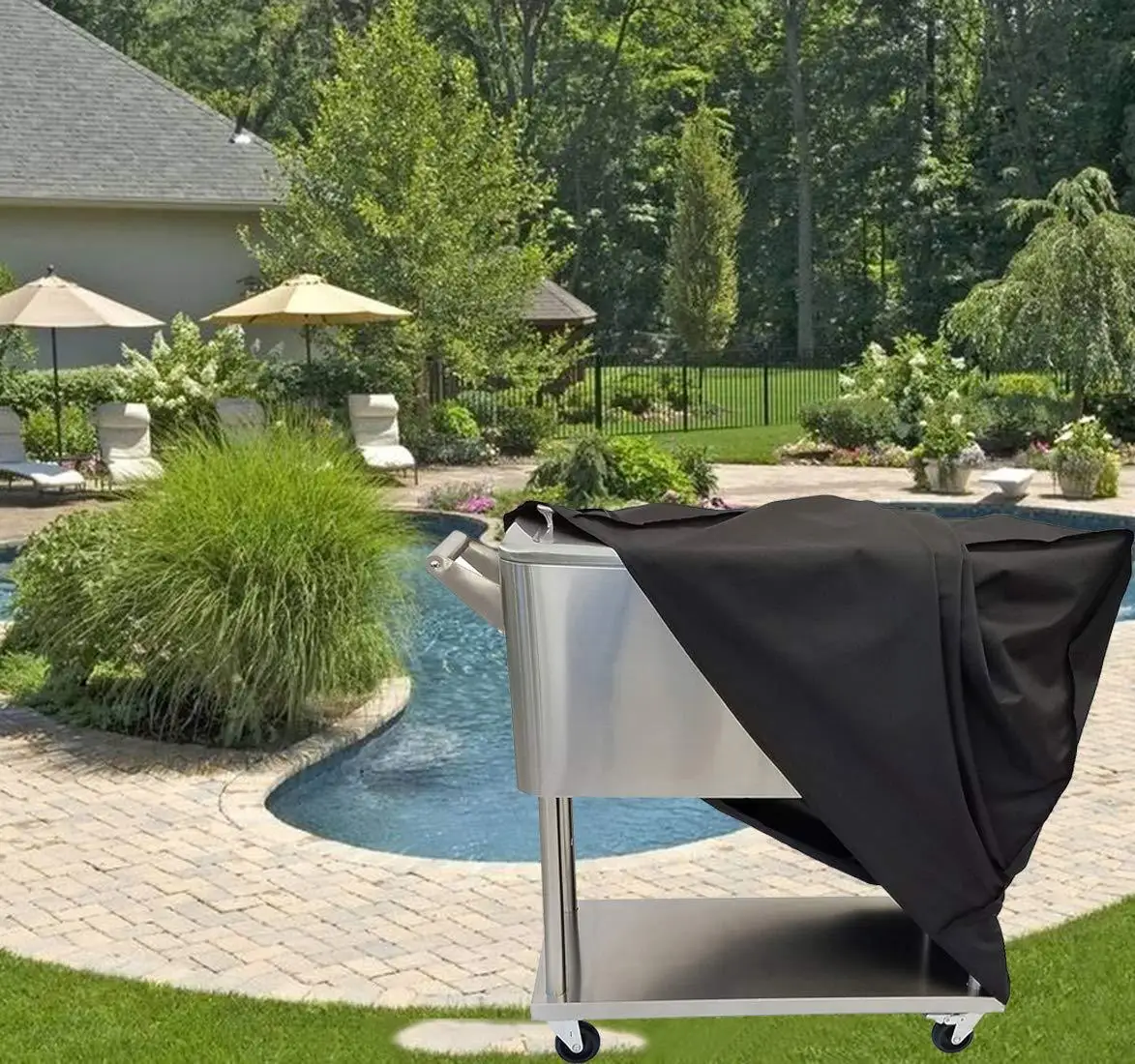 Cooler Cart Cover Black Waterproof Rolling Cooler Cover Cold Drink Car Cover