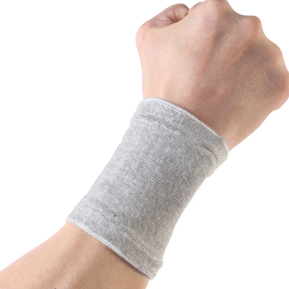 Wholesale bamboo yarns elastic wrist band support knitted absorb sweat breathable elastic wrist band