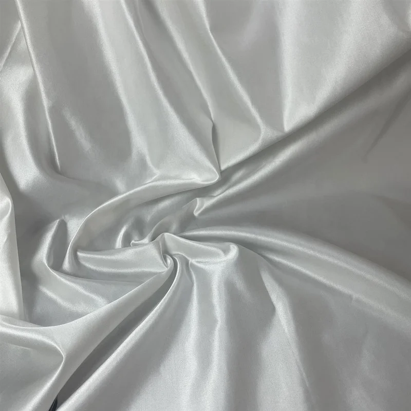 Natural white silk cotton satin fabric 25mm cotton Silk Mulberry raw silk fabric forwedding dress