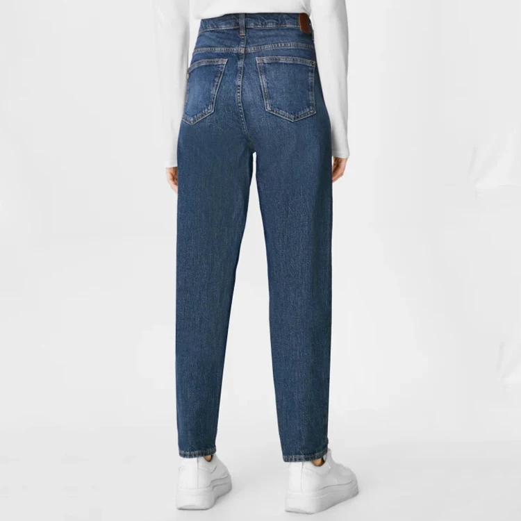 2022 Wholesale Custom Casual High Quality Basic Cotton Stretchy Mom Jeans For Women