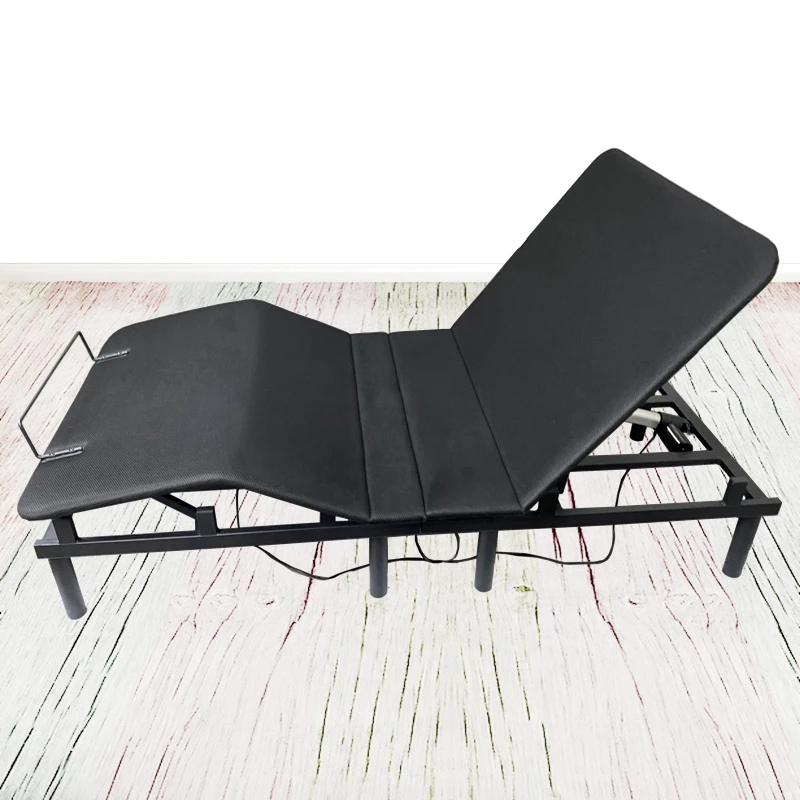 Comfort black Upholstered Electric Adjustable Bed Base with USB Ports-Ergonomic Wireless Remote