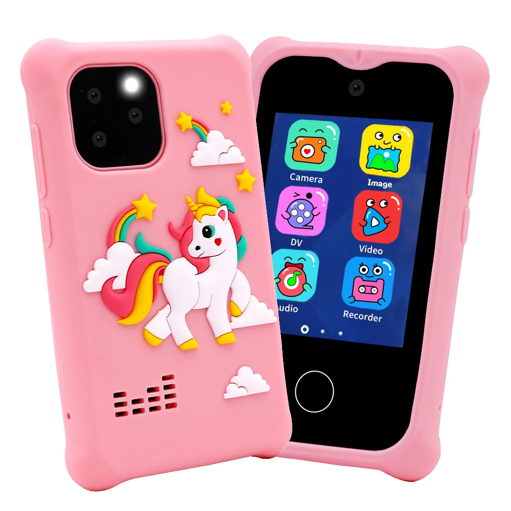 Kids Smart Phone Unicorn Toys Phone for Girls Touchscreen Play Phone Dual Camera Toddler Learning  Music Player Birthday Gift