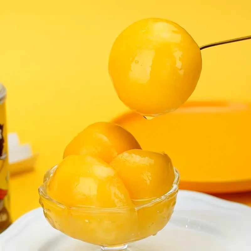 Wholesale Supplier 425G tinplate can fruit  food Yellow Peach in Syrup