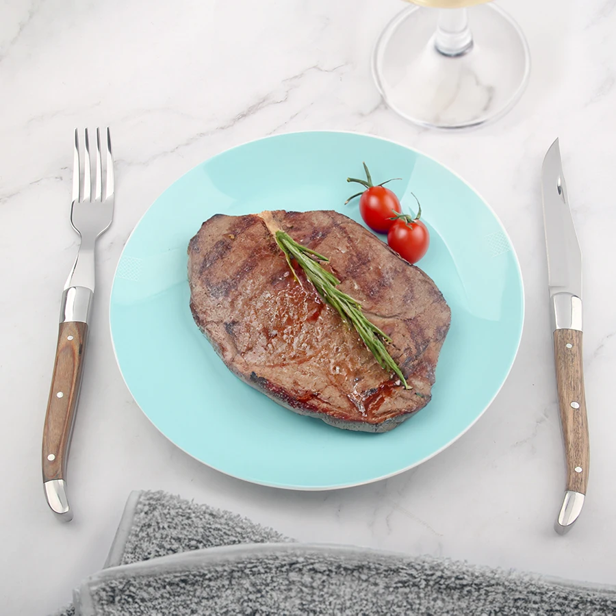 New Arrived Wooden Handle Stainless Steel 2 PCS Steak Knife Set Fork Cutlery Set For Laguiole Design