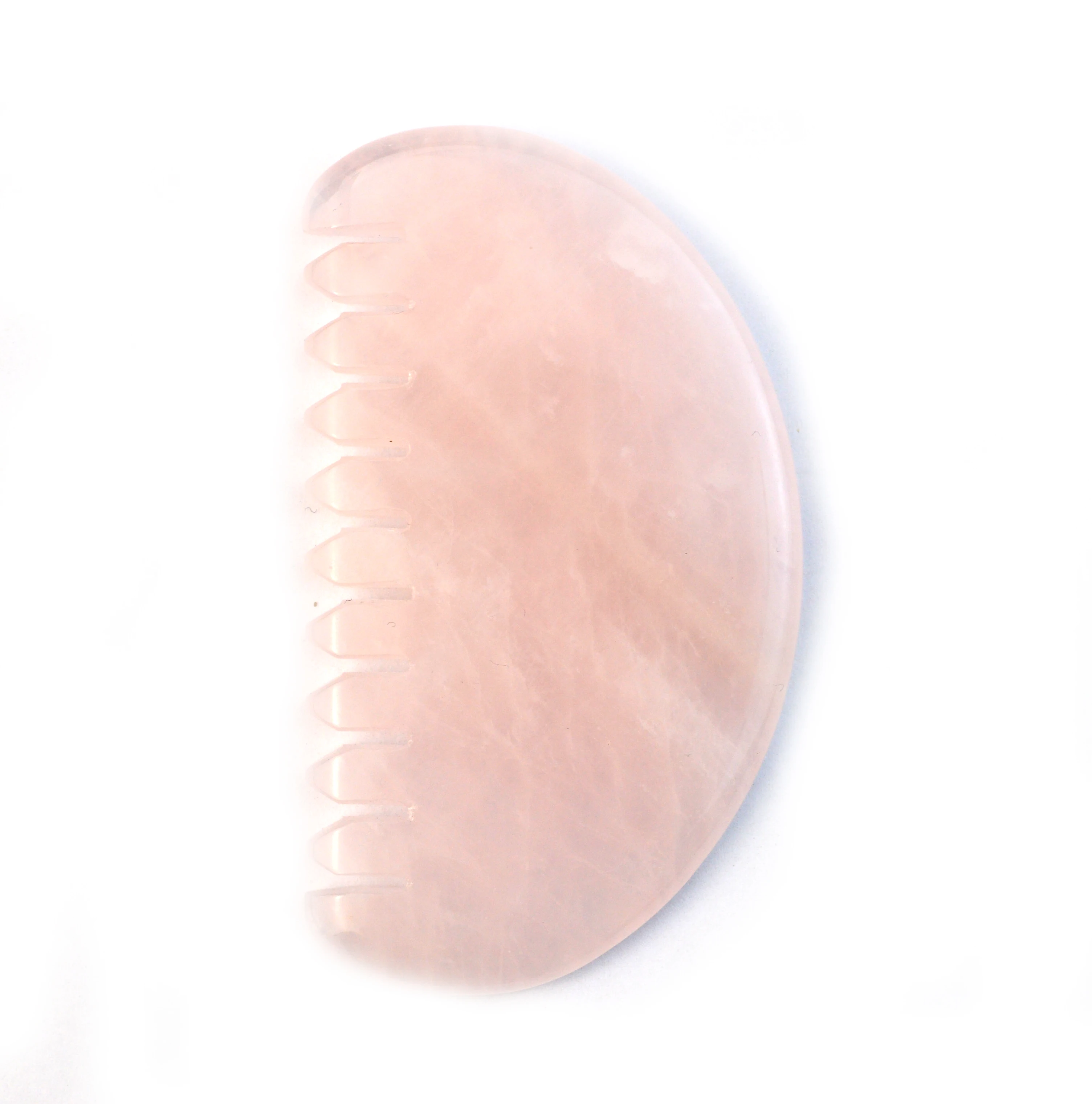 Natural Rose Quartz Jade Hair Comb Gua Sha Tools Jade Scalp Massager For Head Massage Therapy Relieve Scalp Tension