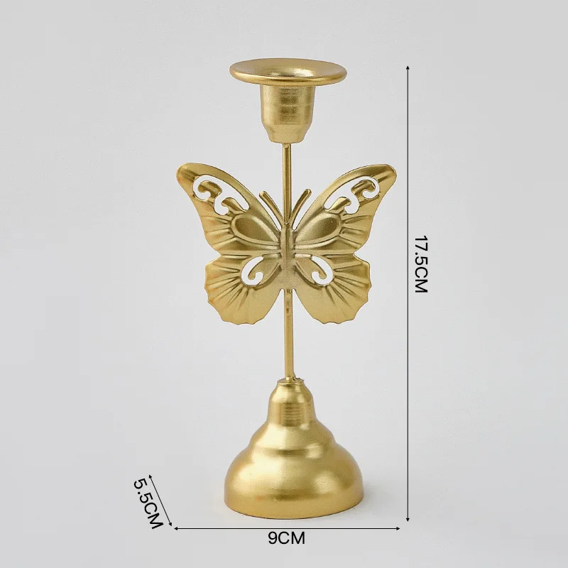 Design Black Metal Candlestick Wedding Decoration Photography Atmosphere Wrought Iron Pillar Candle Holders