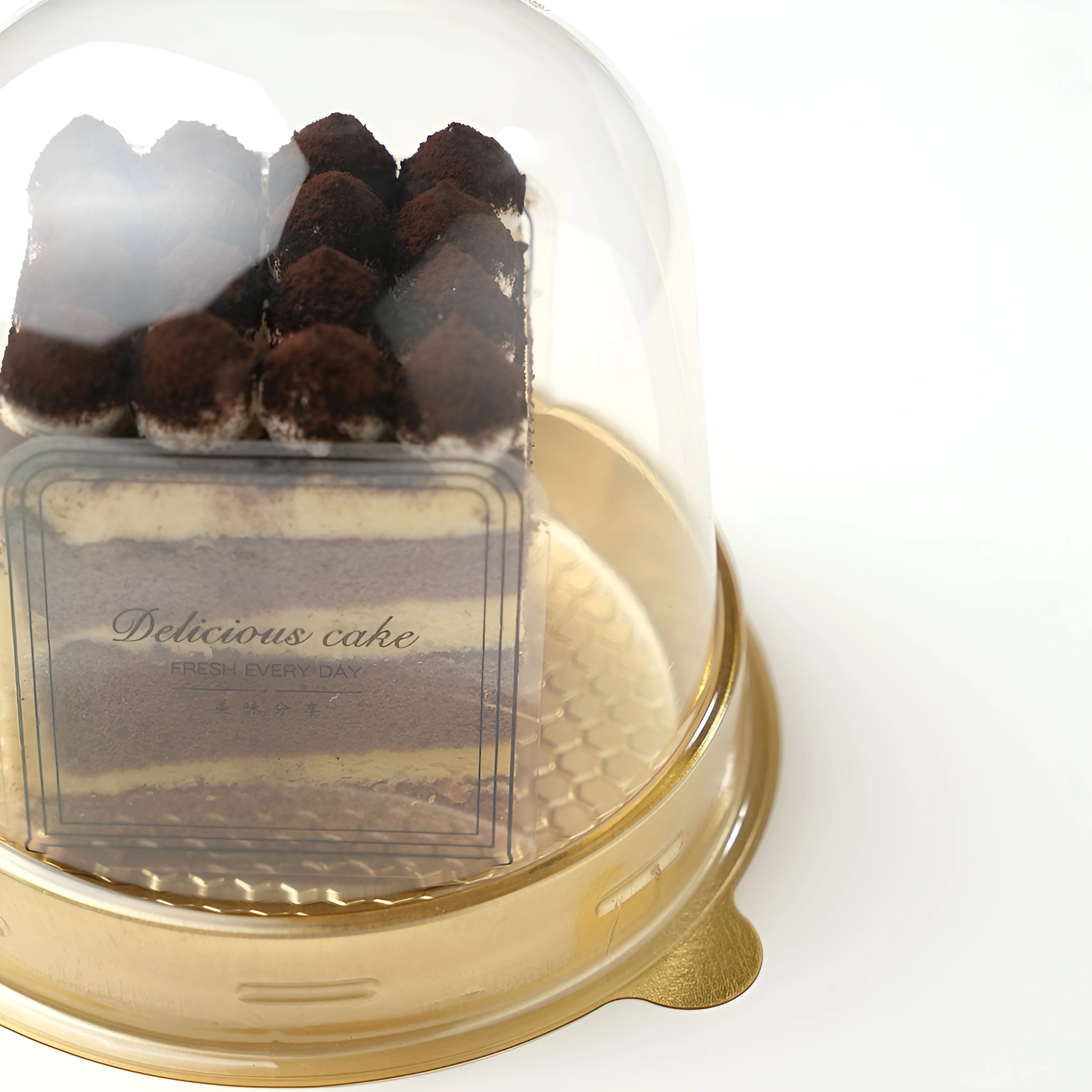 Wholesale In Bulk Blister Round Gold Silver Clear Dome Dessert Cupcake Container Packaging Plastic Cup Cake Boxes