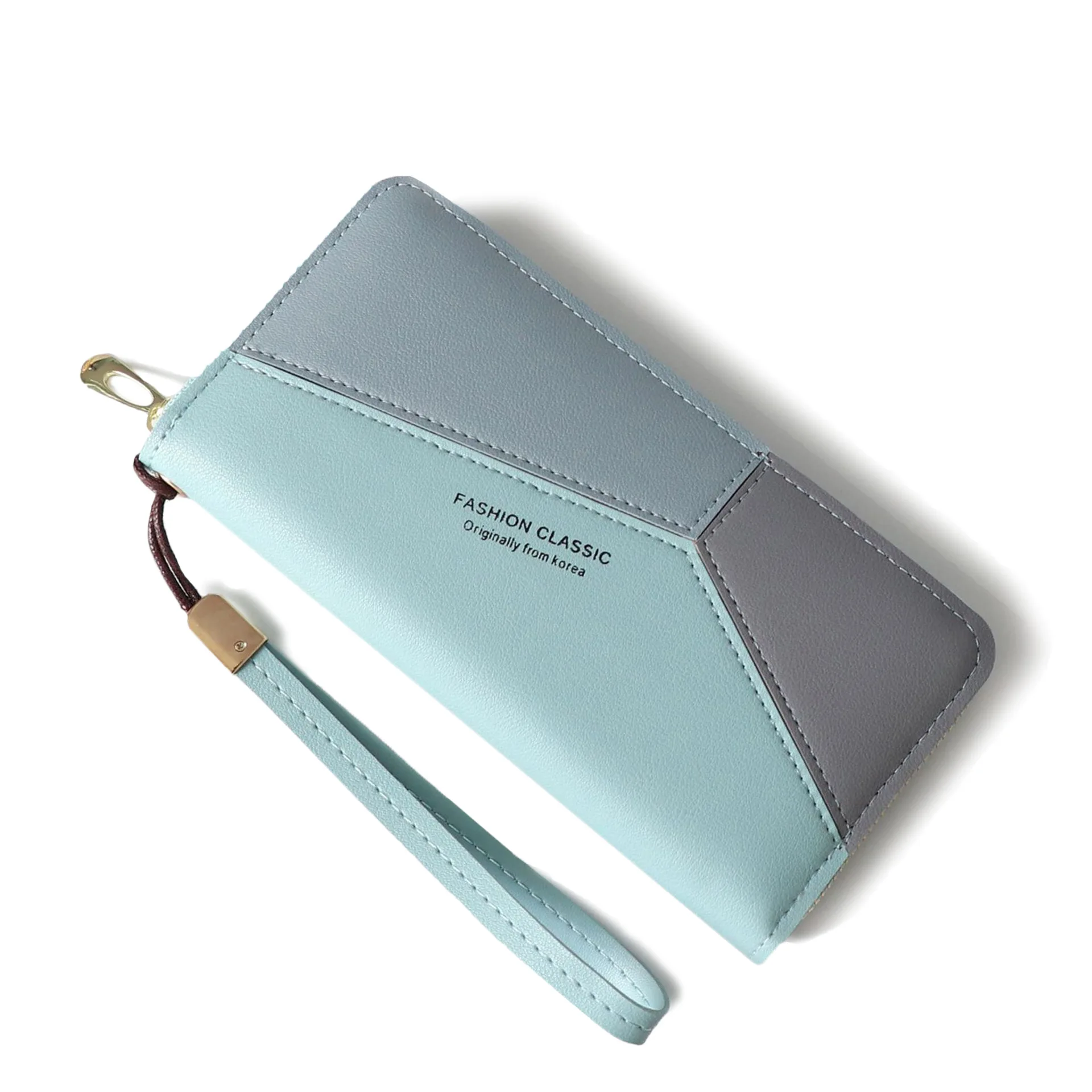 2021 New Women Clutch Wallet with Strap Long ladies Patchwork purse Wallet Credit Card Holder Wallets gifts