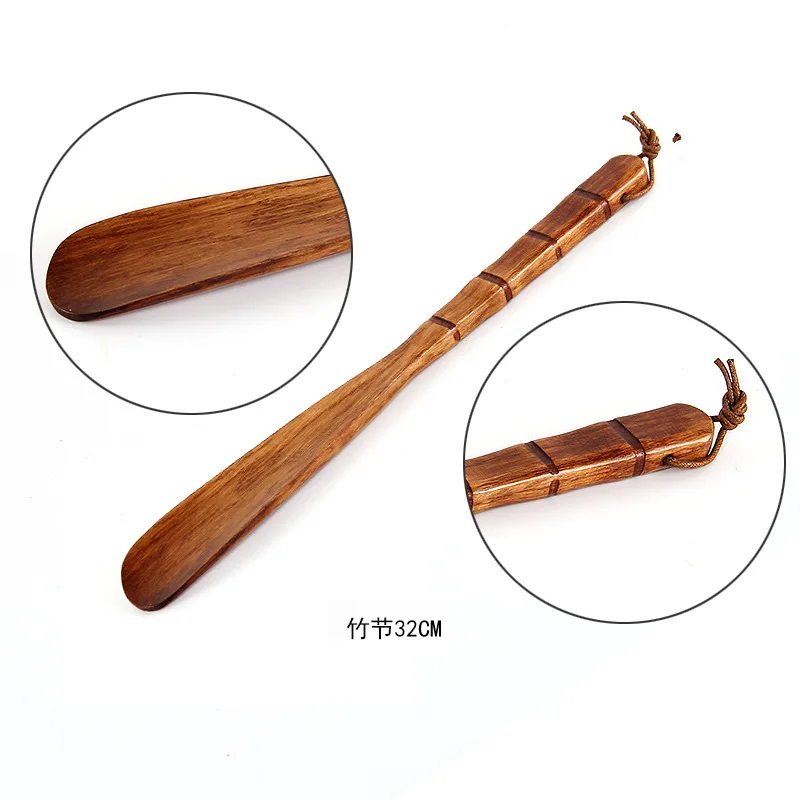 Decorative Shoehorn Long Handle Extended Reach Women Men Kids Senior ...Disabled Natural Wood Shoe Horn