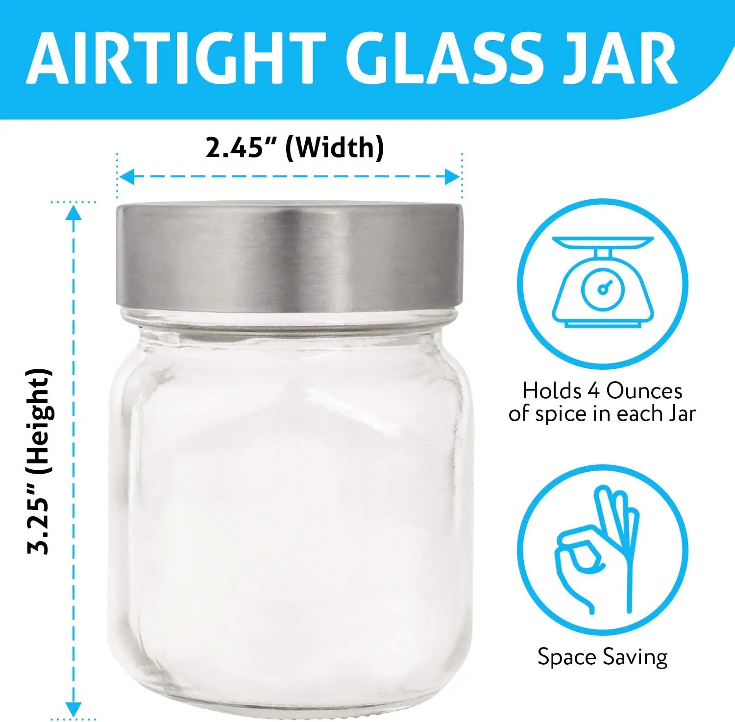 4oz Magnetic Spice Jars for Refrigerator Fridge Mounted Spice Jars with strong magnets